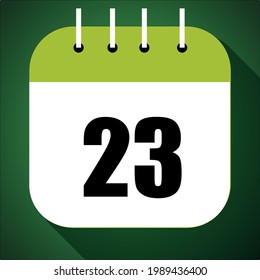 Calendar with specific day, with a day of the month, day 23.