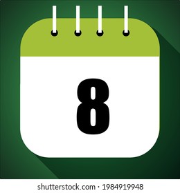 Calendar with specific day, with a day of the month, day 8.