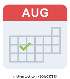 Calendar with specific month showing flat design event concept