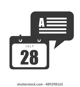 calendar with speech bubble