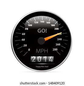 Calendar speedometer car. Vector illustration