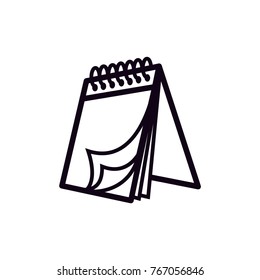 Calendar spiral time date preview vector illustration line icon page sheet month symbol pictogram