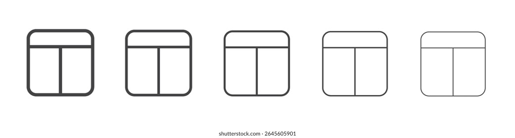 Calendar split icon outline ilustration vector symbol