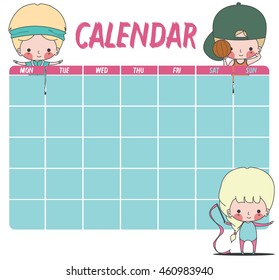 calendar sport, illustration and vector
