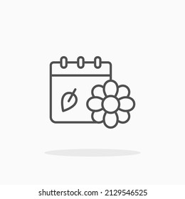 Calendar spring line icon. Editable stroke and pixel perfect. Can be used for digital product, presentation, print design and more.
