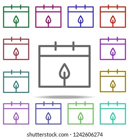 calendar sprout icon. Elements of autumn in multi color style icons. Simple icon for websites, web design, mobile app, info graphics