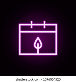 calendar sprout neon icon. Elements of autumn set. Simple icon for websites, web design, mobile app, info graphics