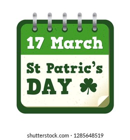 Calendar St. Patric’s day icon design, vector illustration