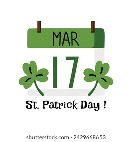 Calendar for St. Patrick's Day 