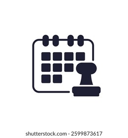calendar and a stamp icon, vector