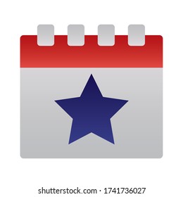 calendar with star degraded style vector illustration design