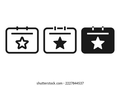 Calendar star icon. Illustration vector