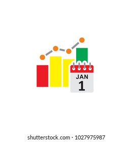 Calendar Stat Logo Icon Design