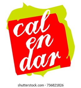 Calendar sticker. Authentic design graphic stamp. Original series