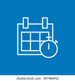 Calendar and stopwatch line icon.