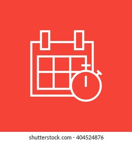 Calendar and stopwatch line icon.