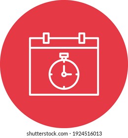 Calendar, stopwatch, timer icon vector image. Can also be used for customer support. Suitable for use on web apps, mobile apps and print media.