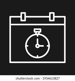 Calendar, stopwatch, timer icon vector image. Can also be used for customer support. Suitable for use on web apps, mobile apps and print media.