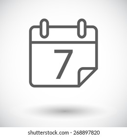 Calendar stroke. Single flat icon on white background. Vector illustration.