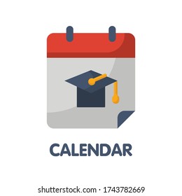 Calendar for study flat icon style design illustration on white background eps.10