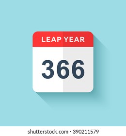 Calendar style flat leap year of 366 days . Flat Calendar Design 2016 Icon calendar. Calendar minimalism . Isolated calendar blue background .