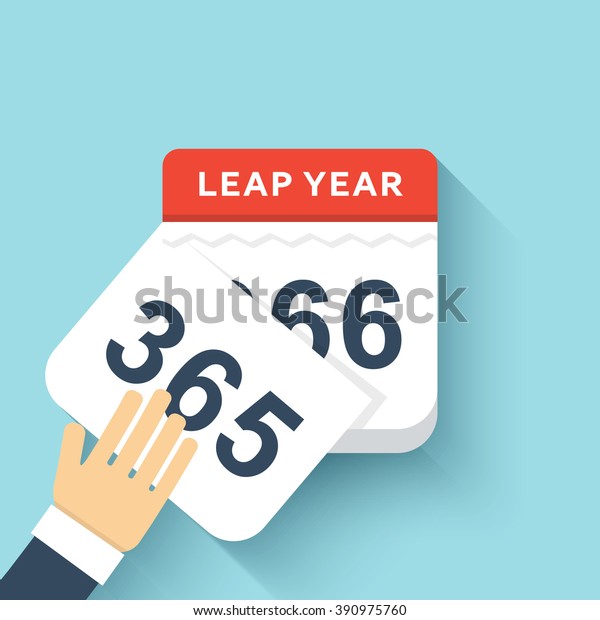 Calendar style flat leap year 366 days. Isolated
calendar on blue. Hand and calendar. Hand tears calendar. Hand
leafing through
calendar