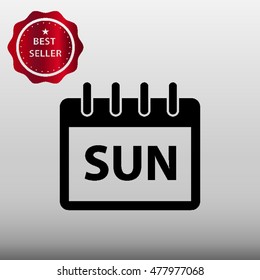 Calendar Sunday Vector Icon Illustration