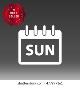 Calendar Sunday Vector Icon Illustration
