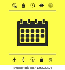 Calendar symbol icon. Graphic elements for your design