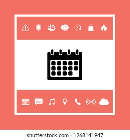 Calendar symbol icon. Graphic elements for your design