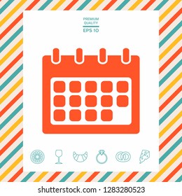 Calendar symbol icon. Graphic elements for your design