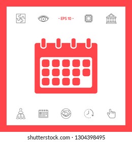 Calendar symbol icon. Graphic elements for your design