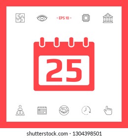 Calendar symbol icon. Graphic elements for your design