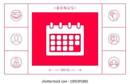 Calendar symbol icon. Graphic elements for your design