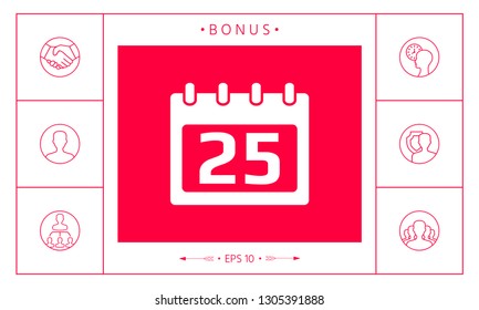 Calendar symbol icon. Graphic elements for your design