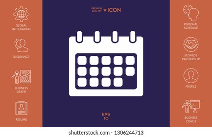 Calendar symbol icon. Graphic elements for your design