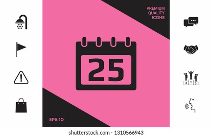 Calendar symbol icon. Graphic elements for your design