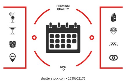 Calendar symbol icon. Graphic elements for your design