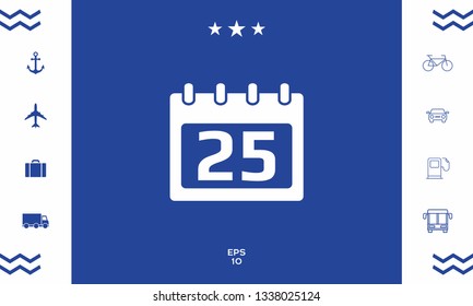 Calendar symbol icon. Graphic elements for your design