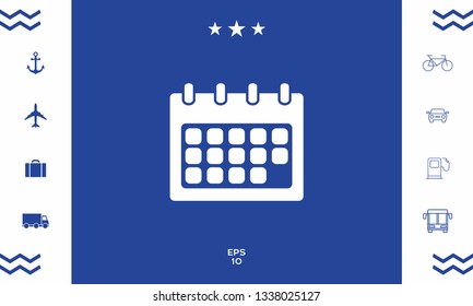 Calendar symbol icon. Graphic elements for your design
