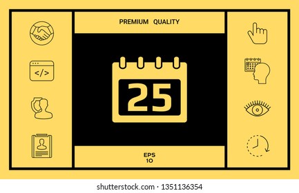 Calendar symbol icon. Graphic elements for your design