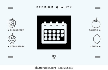 Calendar symbol icon. Graphic elements for your design