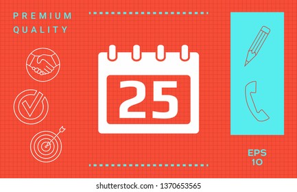 Calendar symbol icon. Graphic elements for your design