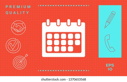 Calendar symbol icon. Graphic elements for your design