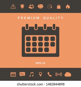 Calendar symbol icon. Graphic elements for your design