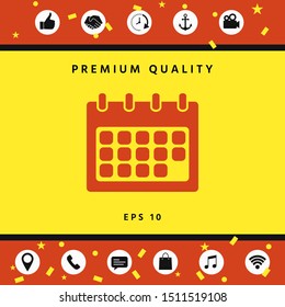 Calendar symbol icon. Graphic elements for your design