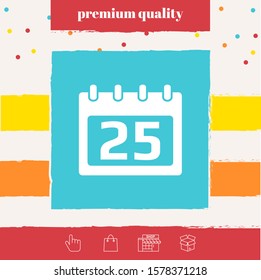 Calendar symbol icon. Graphic elements for your design