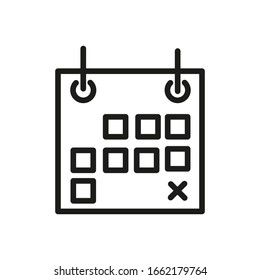 Calendar Symbol Vector Line Icon