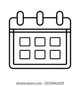 Calendar Symbol Vector - Minimalist Design for Event Planning, Scheduling, and Invitations