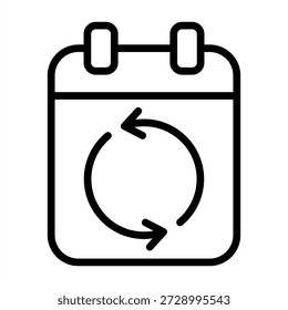 Calendar Sync Icon - Black Outline Icons Style For Accounting and Business